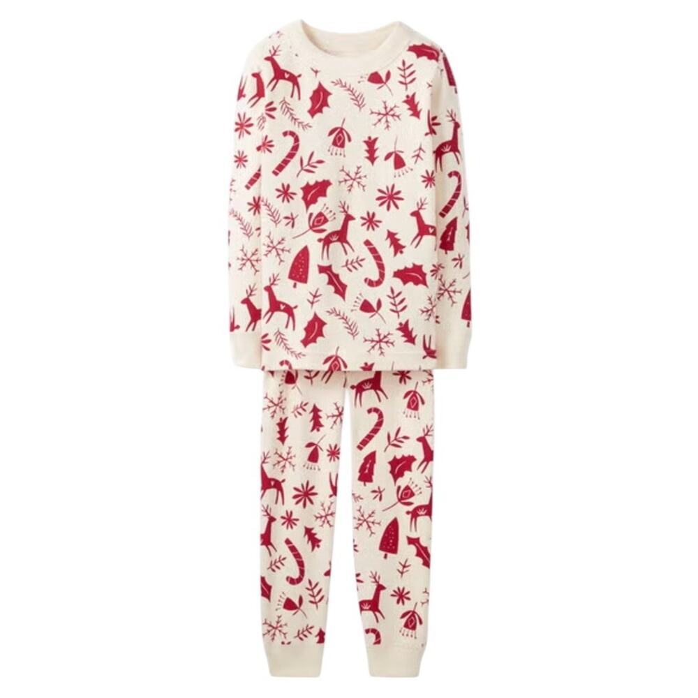 Hanna Andersson unisex Christmas Pajama set Long Sleeve Candy Cane Size 12